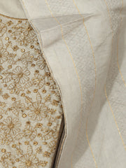Golden Sequin Embroidered Silk Churidar Material