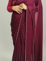 FANCY SATIN GEORGETTE SAREE