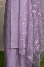 Silk Churidar Material –  Floral Thread & Sequins Work