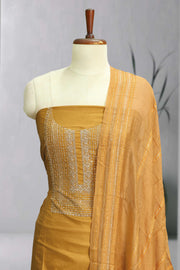 Silk Churidar Material – Golden Thread Work with Sequins