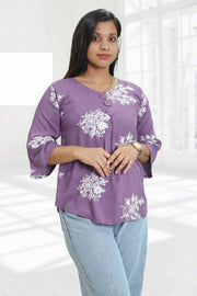 Rayon Short Top with Embroidery