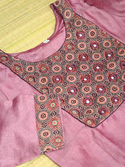 Vichithra Silk Kurti -Mirror Work and stone work