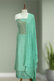 Silk Churidar Material – Golden Thread Work with Sequins