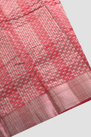 Tusser Silk Saree – Silver Butta with Border