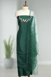 Elegant Silk Churidar Material-Floral Print