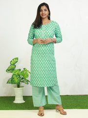 Elegant Cotton Kurti Palazzo Set – ₹375