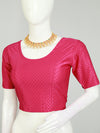 Round Neck Short Sleeve Lycra Blouse Comfy & Chic Stretchable Party Blouse