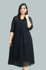 Georgette Flared Top with Thread & Glitter Work