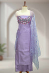 Silk Churidar Material with Embroidery Work