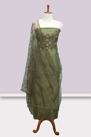 Elegant Silk Churidar Material-Floral Print