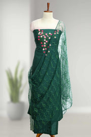 Elegant Silk Churidar Material-Floral Print