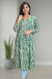 Printed Cotton A-Line Kurti