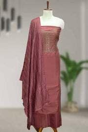Silk Churidar Material with Golden Embroidery Thread