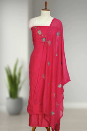 Silk Churidar Material-Floral Thread