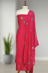 Silk Churidar Material-Floral Thread