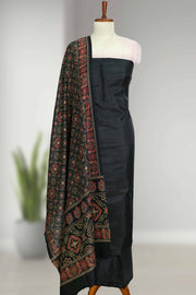 Silk Churidar Material with Button Design