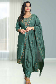 Silk Churidar with Stone Work