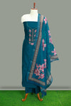 Elegant Silk Churidar Material – Timeless Floral Charm