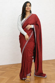 Chiffon Fancy Saree with Stone Work & Blouse
