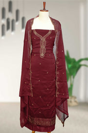 Georgette Churidar Material – Elegant Embroidery with Sequins