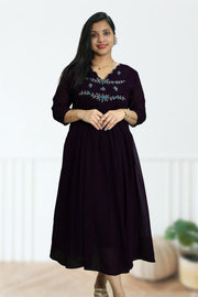 Flared Georgette Kurti – Cut Bead & Sequins Work