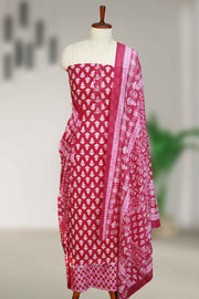 Elegant Cotton Churidar Material – Floral & Beads Design