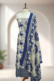 Cotton Churidar Material – Floral Print & Sequins Work