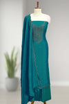 Silk Churidar Material with Golden Embroidery and Thread Work