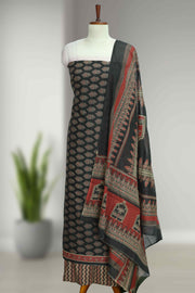 Cotton Churidar Material with Ajrakh Print