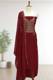 Georgette Churidar Material with Golden Embroidery & Box Work
