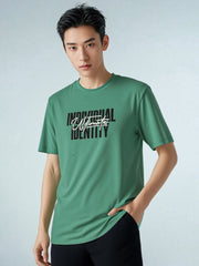 Hog & Fog Round Neck T-Shirt with Front Letter Print