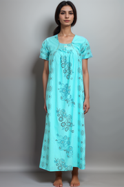 Women’s Printed Cotton Nighty – Babra Pattern