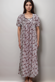 Women’s Printed Cotton Nighty – Babra Pattern