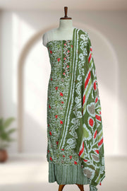 Cotton Churidar Material – Embroidery Thread Work & Batik Print