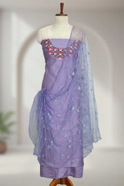Silk Churidar Material with Embroidery Work