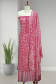 Cotton Churidar Material – Floral Print & Thread Work