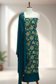 Cotton Churidar Material – Floral Print with Button Work