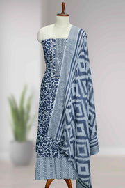Cotton Churidar Material-Elegant Thread & Sequins Work