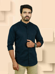 Stylish Satin Cotton Casual Shirt with Chinese Collar - ₹498