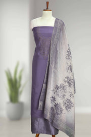 Silk Churidar Material with Embroidery & Stone Work
