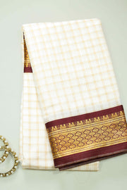 Soft Silk Saree – Check Pattern with Border