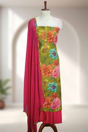 Cotton Churidar Material – Button Work & Print