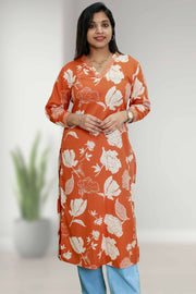 Elegant Floral Cotton Kurti