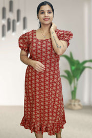 Frock Night Dress – Ajarakh Edition