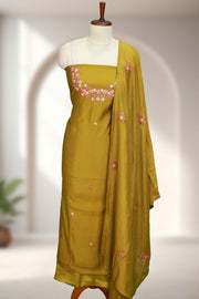 Elegant Silk Churidar Material – Thread & Sequins Delight