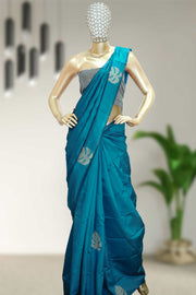 Soft Silk Saree with Floral Print & Tassels