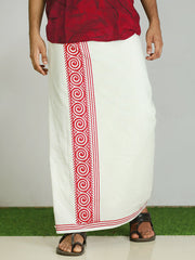 Men Printed Pure Cotton Tribal Dhoti - 249/-