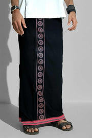 Black Dhothi – Printed Design