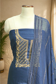 Silk Churidar Material – Golden Thread Work with Sequins