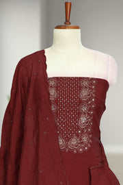 Silk Churidar Material-Sequins Work